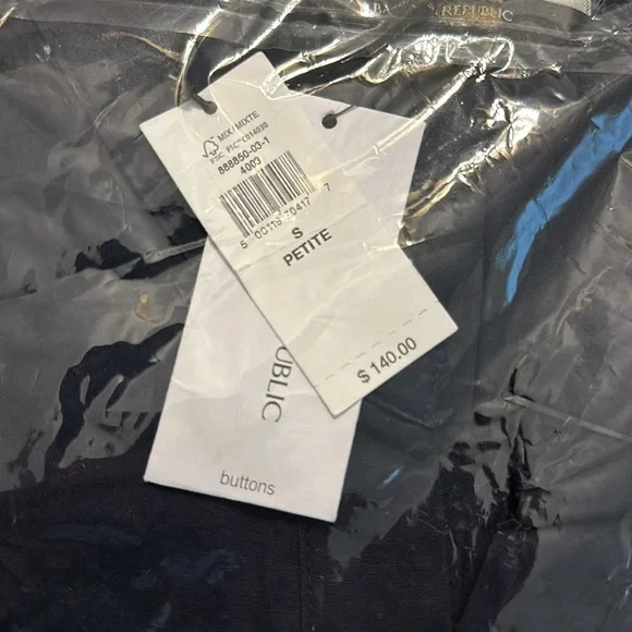 NWT! Banana Republic Preppy Navy Poplin Tie-Waist Midi Dress - Multiple 🦋💫⭐️ - Picture 8 of 9